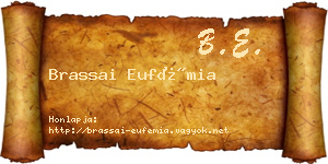 Brassai Eufémia névjegykártya